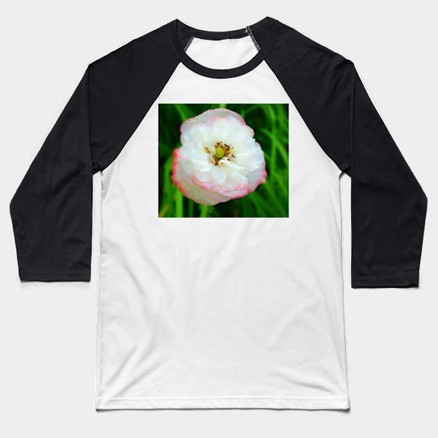 Poppy white flower photo Baseball T-Shirt by olgart